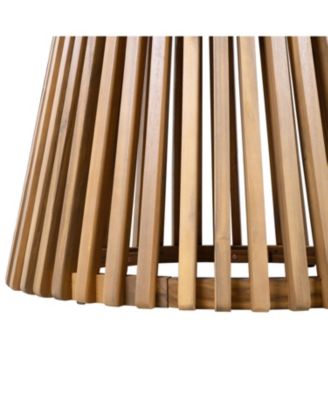 Acacia Wood Round Patio Dining Table - Light Teak