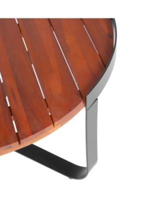 Acacia Wood & Metal Outdoor Coffee Table