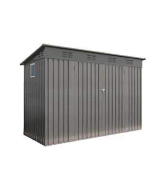 Streamdale 4x9 FT Outdoor Metal Garden Storage Shed with Sloping Roof & Vents - Gray