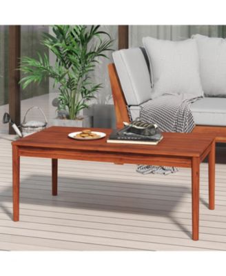 Rustic Acacia Wood Outdoor Coffee Table