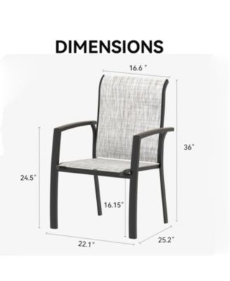 Streamdale Metal Outdoor Dining Chairs - Set of 2, Black Frame