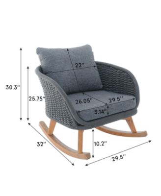 Streamdale Gray Wicker Rocking Chairs - Indoor/Outdoor Patio Set