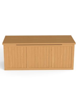 Streamdale 112 Gallon Wooden Deck Box - Outdoor Storage, Seat & Table Top