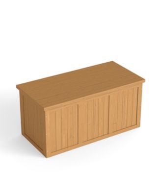 67 Gallon Wooden Deck Box - Outdoor Storage, Seat & Table Top