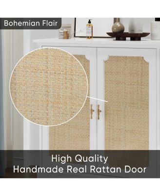 Rattan Door Sideboard Buffet Storage Cabinet