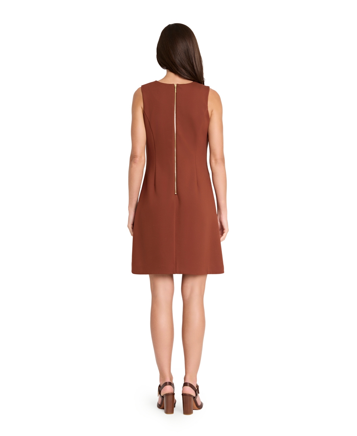 Tahari Asl Petite Sleeveless Dress In Brown