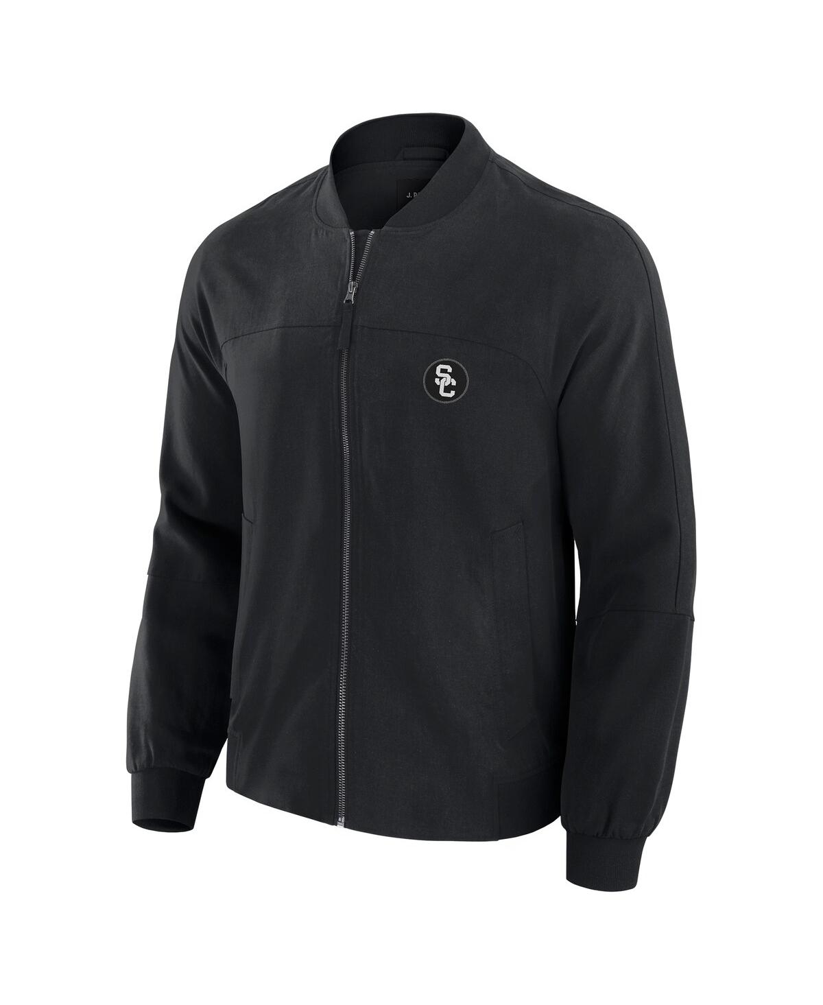 J. Palmer Men's Black Usc Trojans Lightweight Cover-4 Tri-blend Full-zip Jacket In Black
