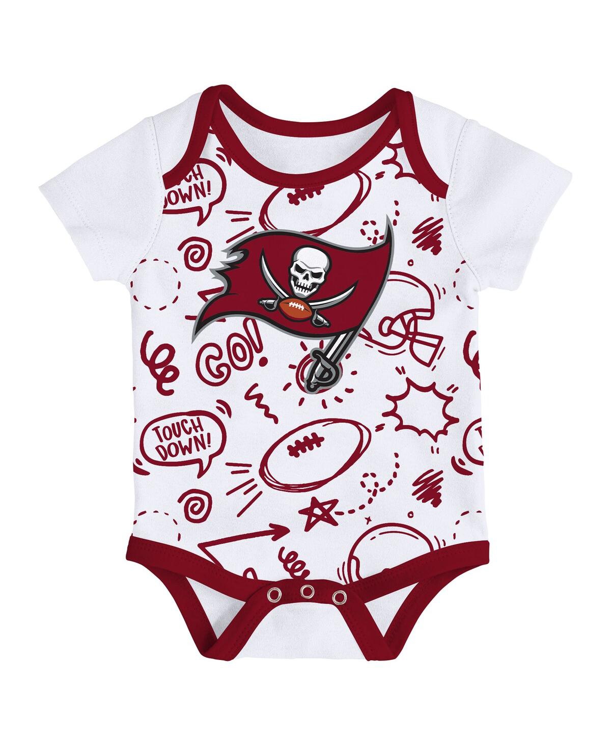 Outerstuff Infant 3-piece Tampa Bay Buccaneers All Day Play Bodysuit Set In Multi