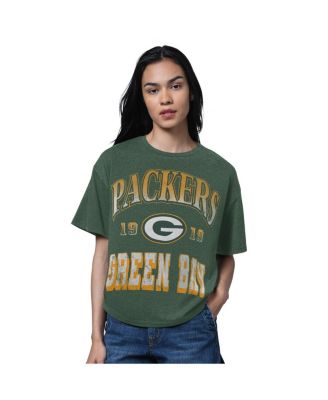 Starter - Women's Heather Green Green Bay Packers Oversized Hall of Fame T-shirt