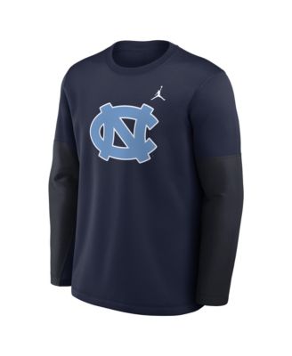 Men's Navy North Carolina Tar Heels 2025 Sideline Coach Performance Long Sleeve T-Shirt