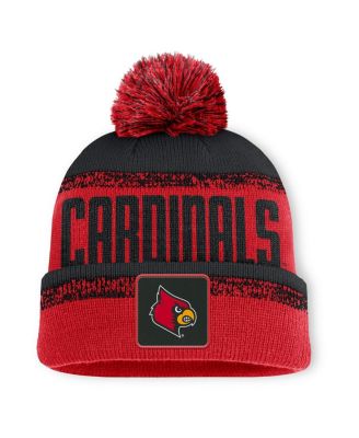 Fanatics - Men's Red/Black Louisville Cardinals Thrive Cuffed Knit with Pom Hat