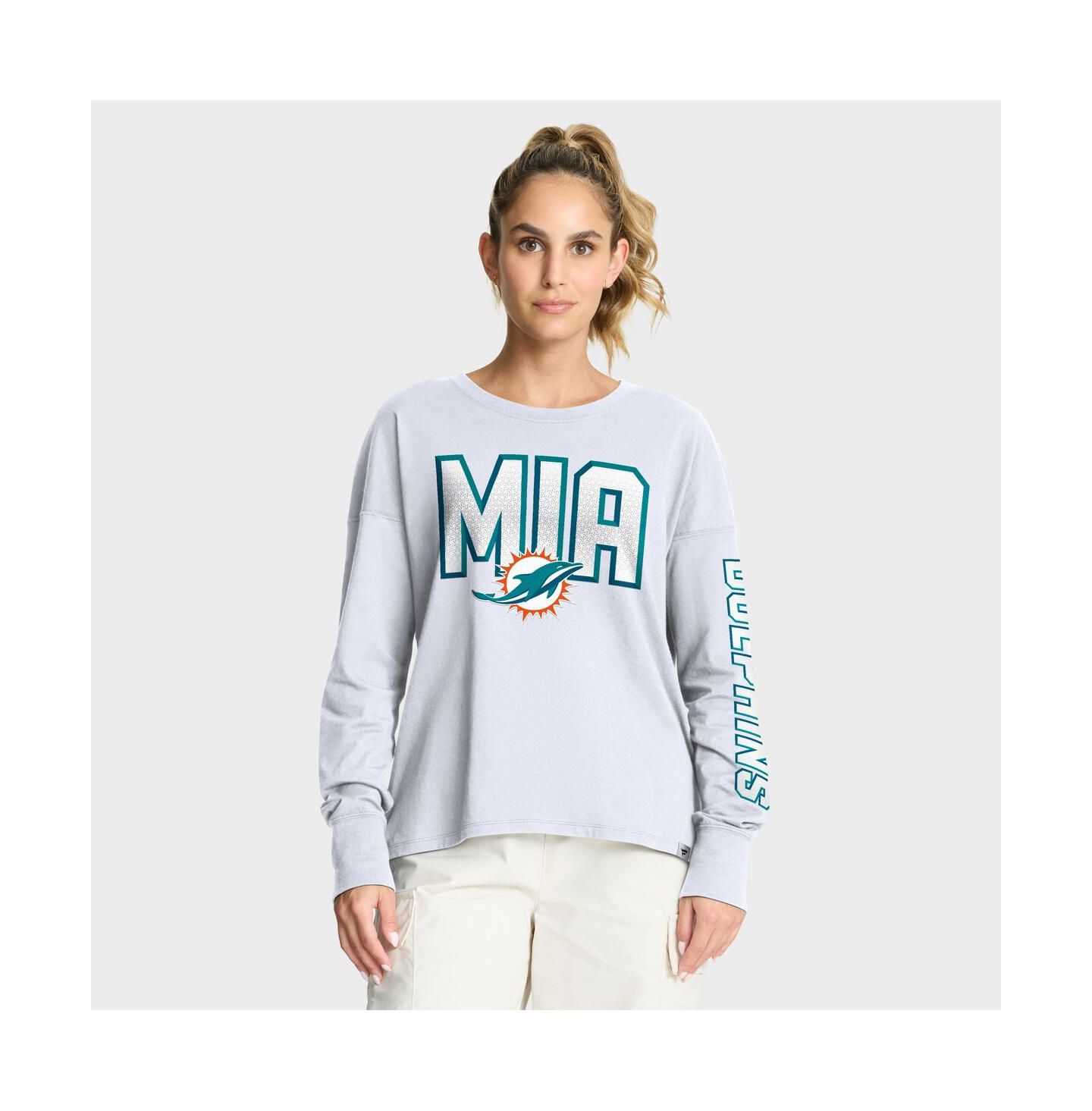 Женская футболка Fanatics White Miami Dolphins Hometown Legacy Long Sleeve — фото 1