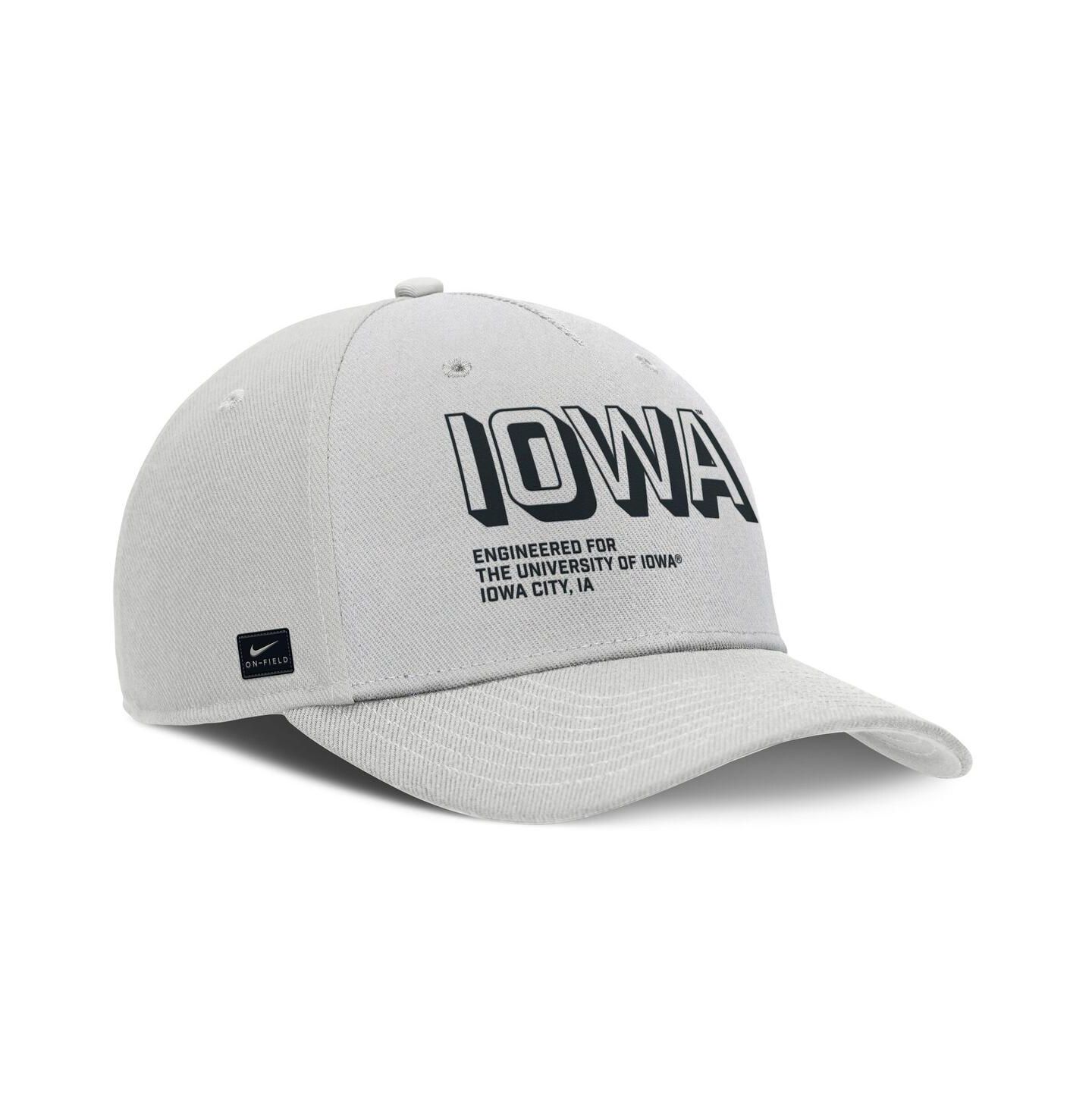 Мужская кепка Nike Gray Iowa Hawkeyes 2025 Sideline Dust Pinched Rise Adjustable Hat — фото 3