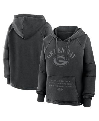 Fanatics - Women's Black Green Bay Packers Oversized Raglan Gridiron Hoodie