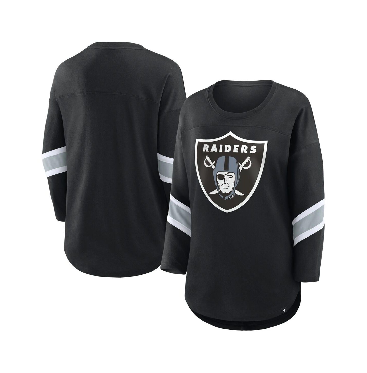 Женская футболка Fanatics Black Las Vegas Raiders Redzone 3/4-Sleeve — фото 1