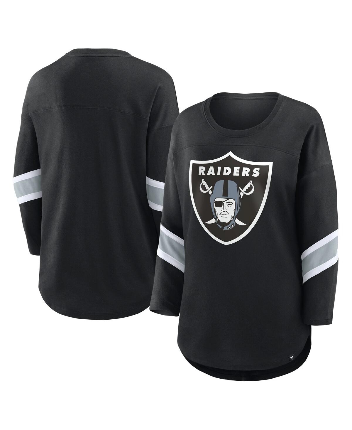 Fanatics Women's Black Las Vegas Raiders Redzone 3/4-sleeve T-shirt In Black