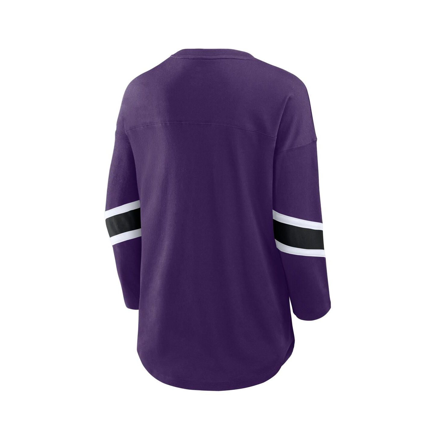 Женская футболка Fanatics Purple Baltimore Ravens Redzone 3/4-Sleeve — фото 2