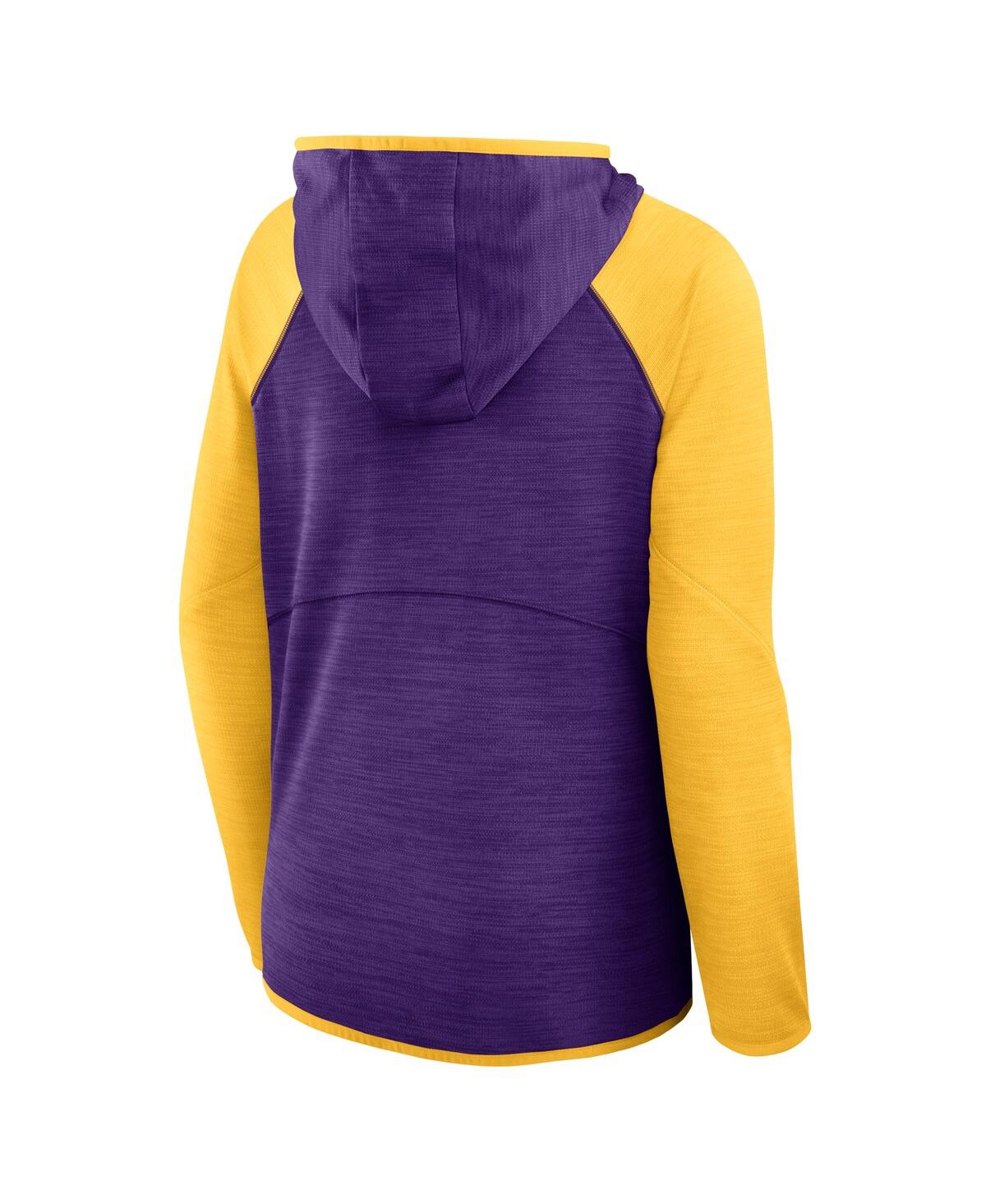 Fanatics Women's Purple/gold Minnesota Vikings Redzone End Around Pass Raglan Full-zip Hoodie In Blue