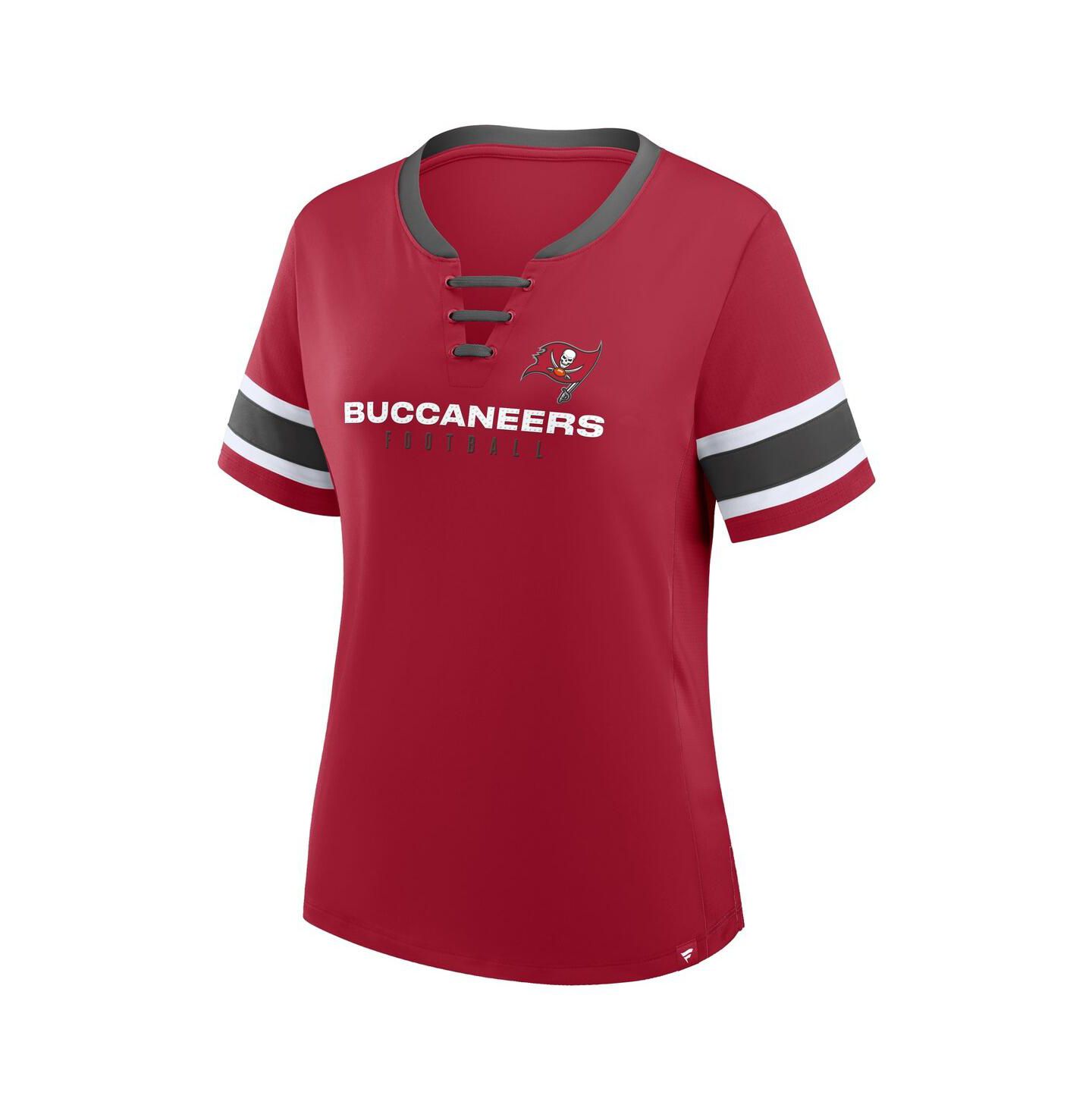 Женская футболка Fanatics Red Tampa Bay Buccaneers Redzone Draw Play Athena Lace-Up — фото 3