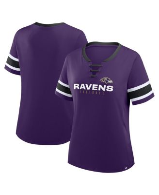 Fanatics - Women's Purple Baltimore Ravens Redzone Draw Play Athena Lace-Up T-Shirt