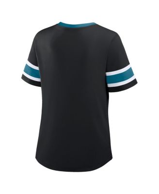 Women's Black Jacksonville Jaguars Redzone Draw Play Athena Lace-Up T-Shirt