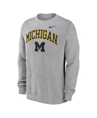 Men's Gray Michigan Wolverines Arch Pullover Sweatshirt