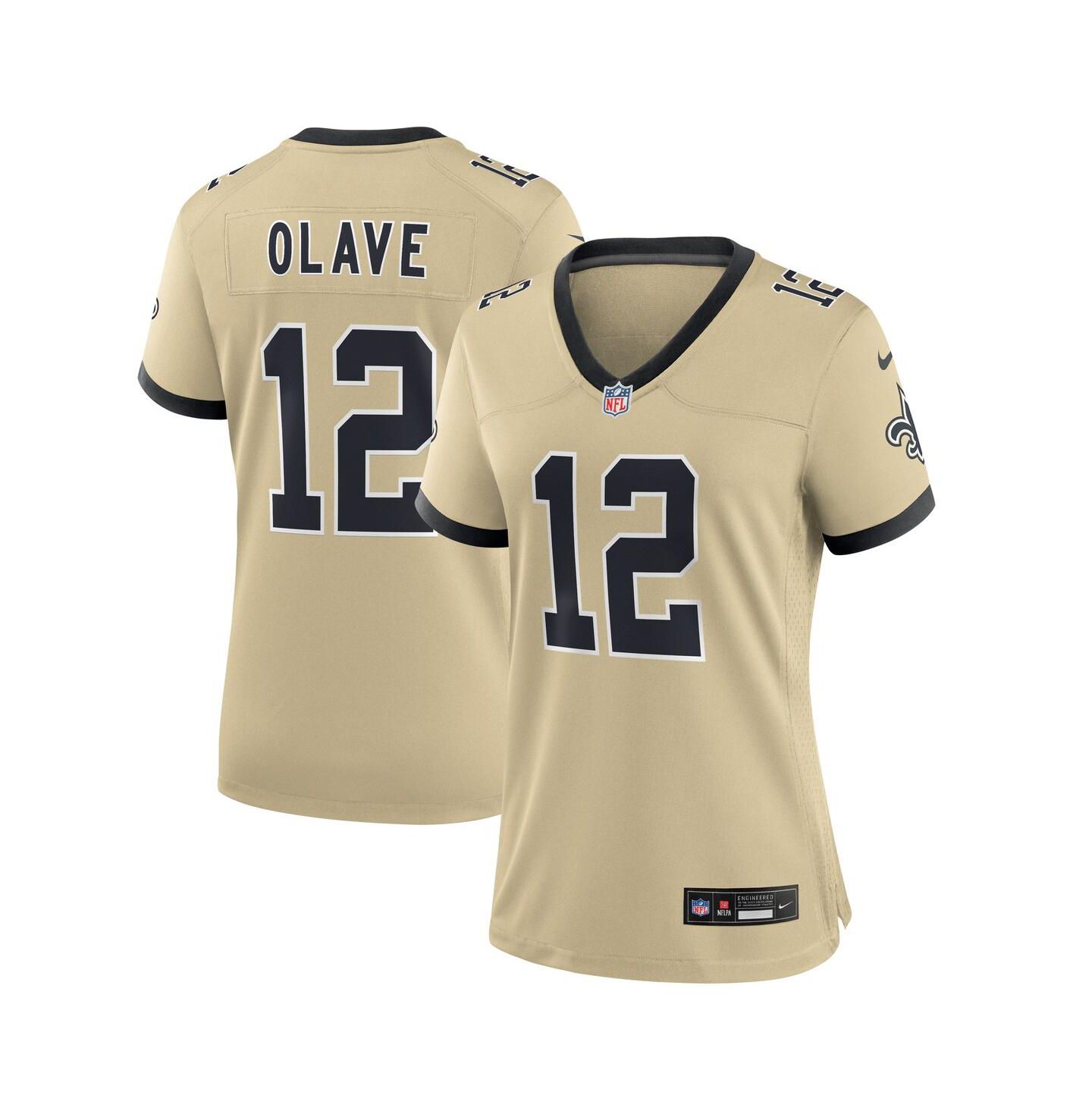 Женский топ Nike Chris Olave Gold New Orleans Saints Gameday Golds Alternate Game Player Jersey — фото 1