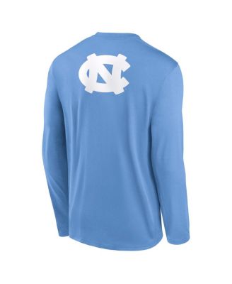 Men's Light Blue North Carolina Tar Heels Primetime Campus 2-Hit Legend Dri-FIT Long Sleeve T-Shirt