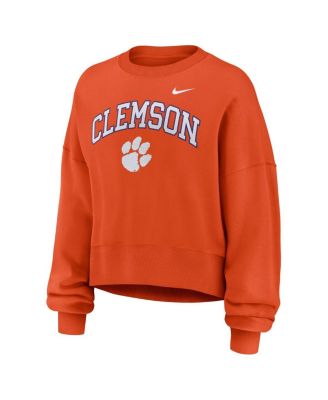 Women's Orange Clemson Tigers Oversized Phoenix Arch Pullover Sweatshirt