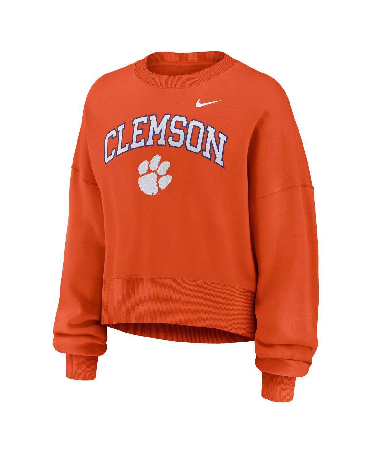 Nike Women's Orange Clemson Tigers Oversized Phoenix Arch Pullover Sweatshirt In Orange