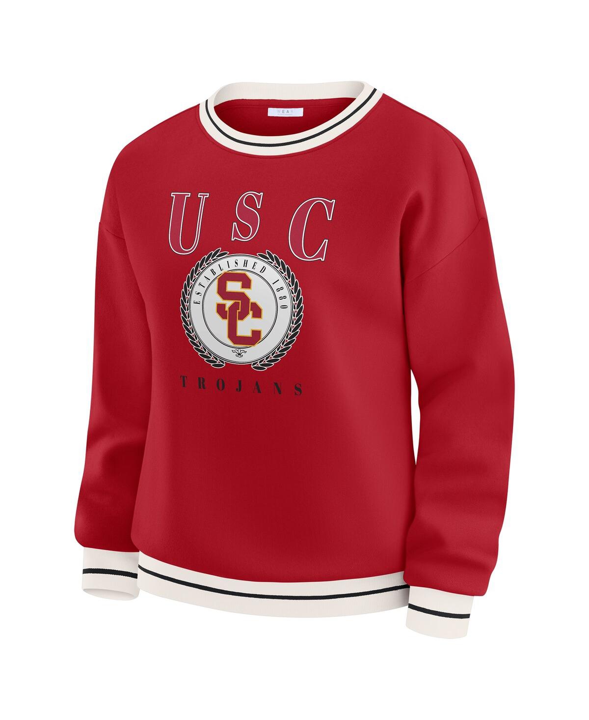 Wear By Erin Andrews Women's Cardinal Usc Trojans Seal Sweatshirt In Red
