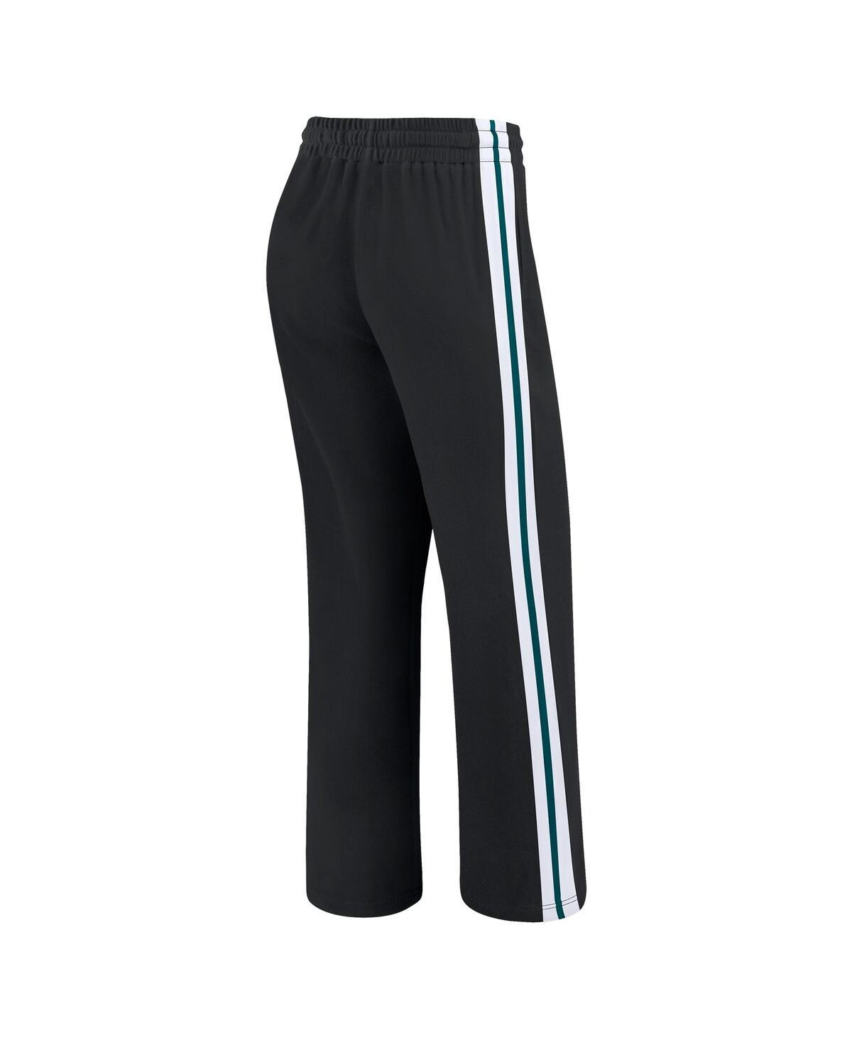 Wear By Erin Andrews Women's Black Philadelphia Eagles Color-block Straight Leg Pants In Black