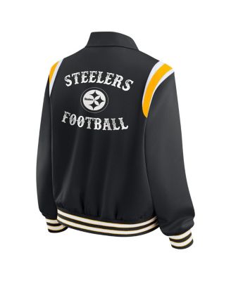 Women's Black Pittsburgh Steelers Varsity Lightweight Full-Snap Jacket