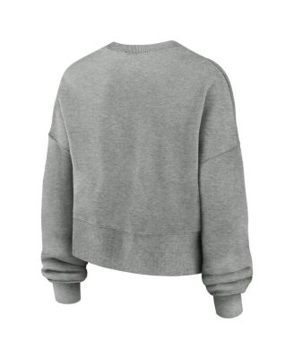 Women's Heather Gray Georgia Bulldogs Oversized Phoenix Arch Pullover Sweatshirt