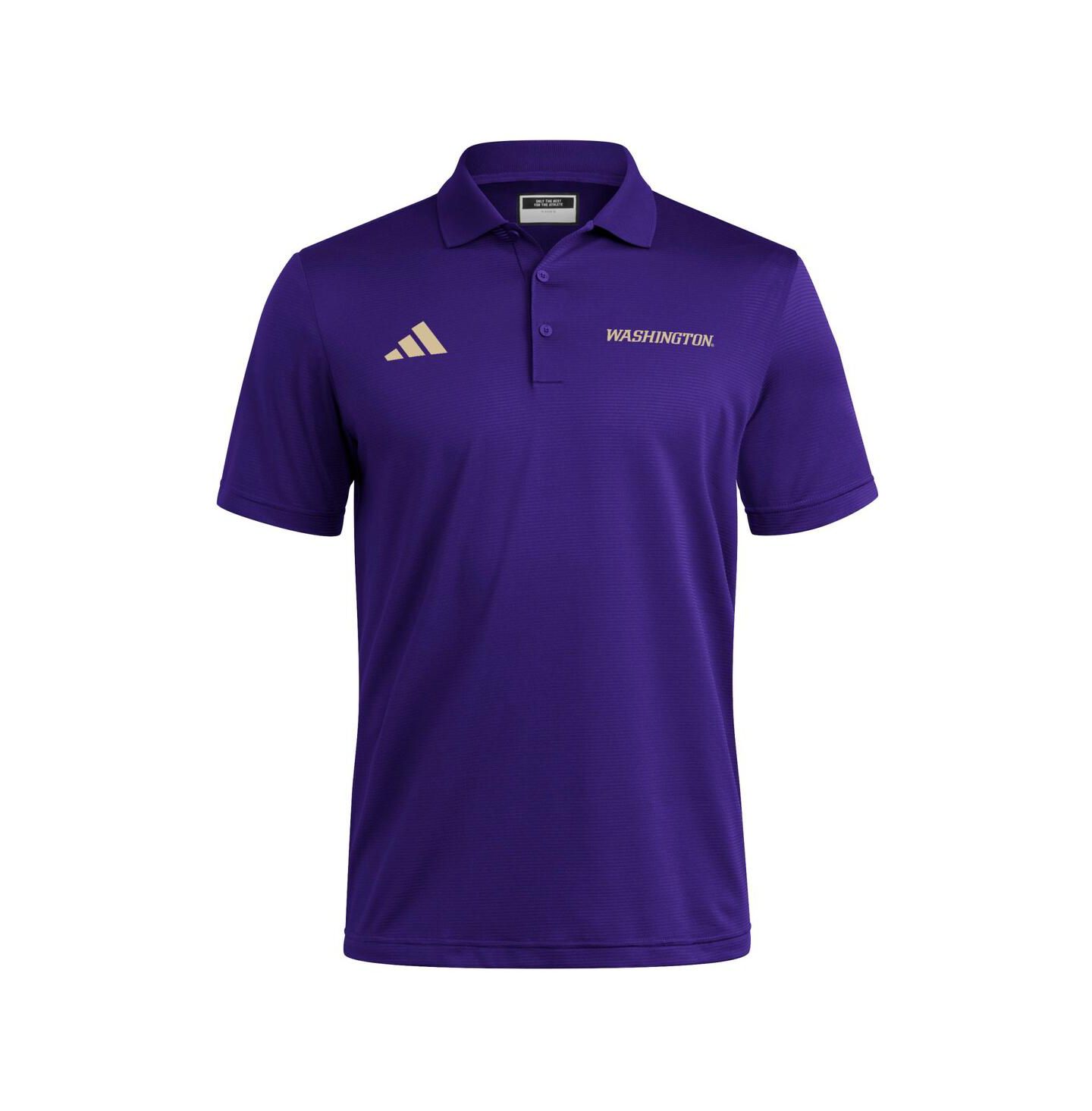 Мужское поло adidas Purple Washington Huskies Ultimate 365 Ottoman Polo Shirt — фото 3