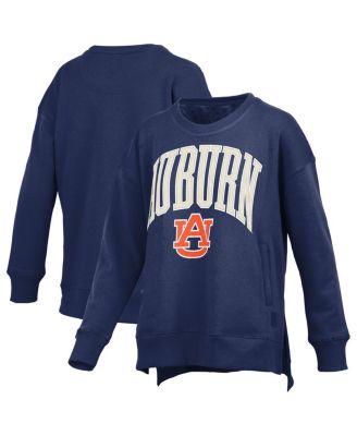 Pressbox - Women's Navy Auburn Tigers Pocketed Arch Pullover Sweatshirt