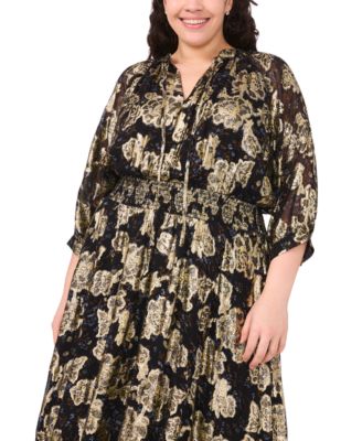 Plus Size Ruched Waist Midi Dress