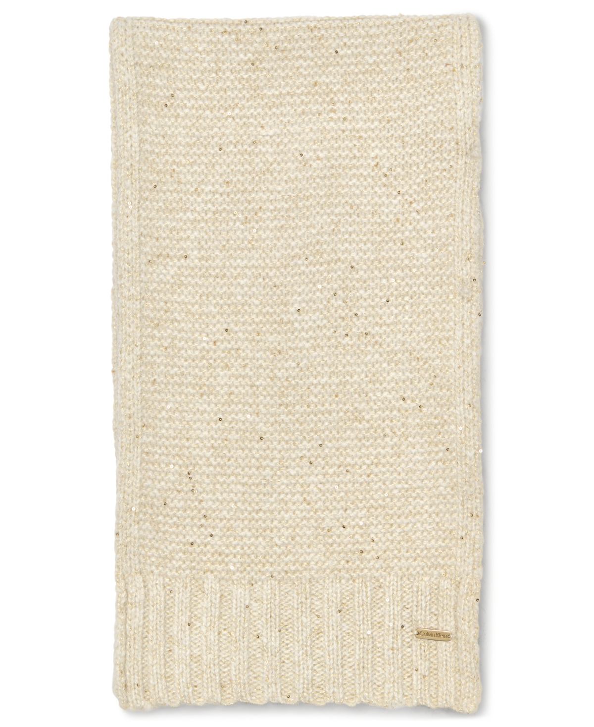 Calvin Klein 2-piece Mini Sequin Hat And Scarf Set In Neutral