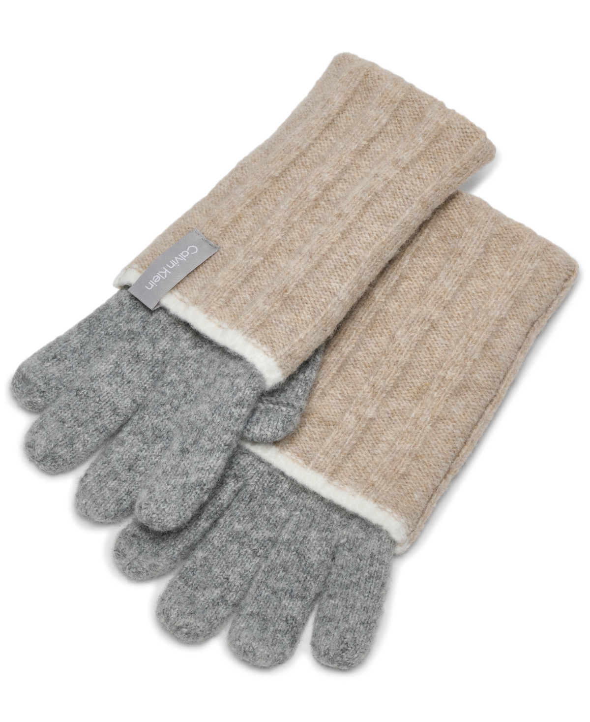Calvin Klein Patchwork Knit Gloves In Multi