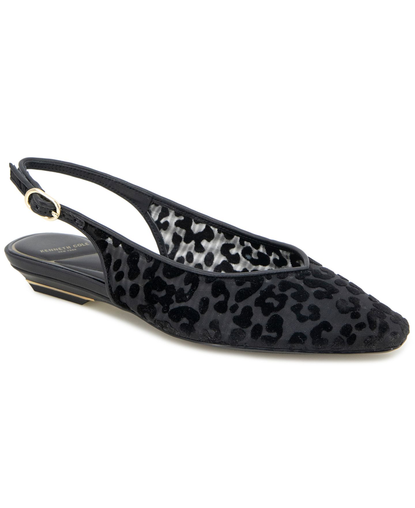 Женские балетки Kenneth Cole New York Berkette Slingback Flats, цвет: Чёрный леопардовый — фото 1