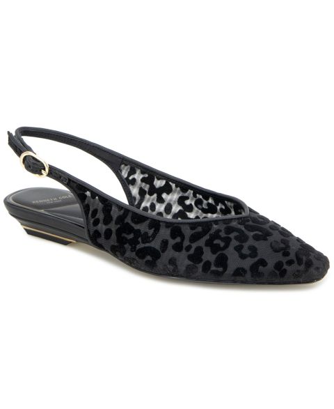 Женские балетки Kenneth Cole New York Berkette Slingback Flats, цвет: Чёрный леопардовый