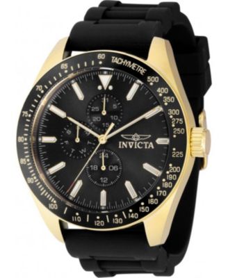 Men's 38404 Aviator Quartz Multifunction Black Dial Watch