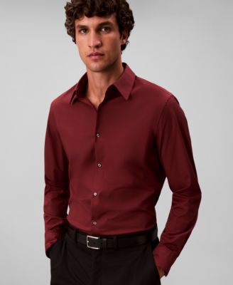Men's Slim Fit Supima Stretch Long Sleeve Button-Front Shirt