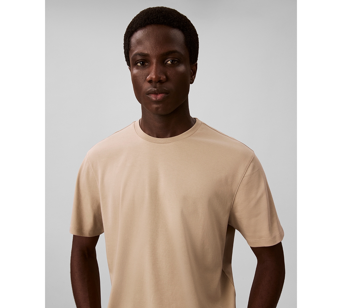 Calvin Klein Men's Short Sleeve Supima Cotton Interlock T-shirt In Neutral