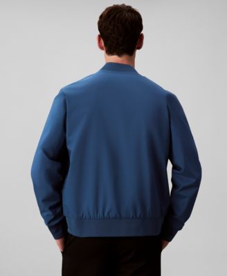 Men's Logo-Print Matte Bomber Jacket