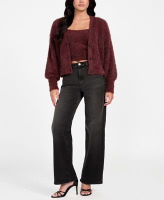 Women's Keyla Rhinestone-Button Cardigan Sweater