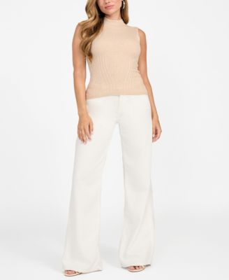 Women's Mock Neck Sleeveless Seamless Sweater