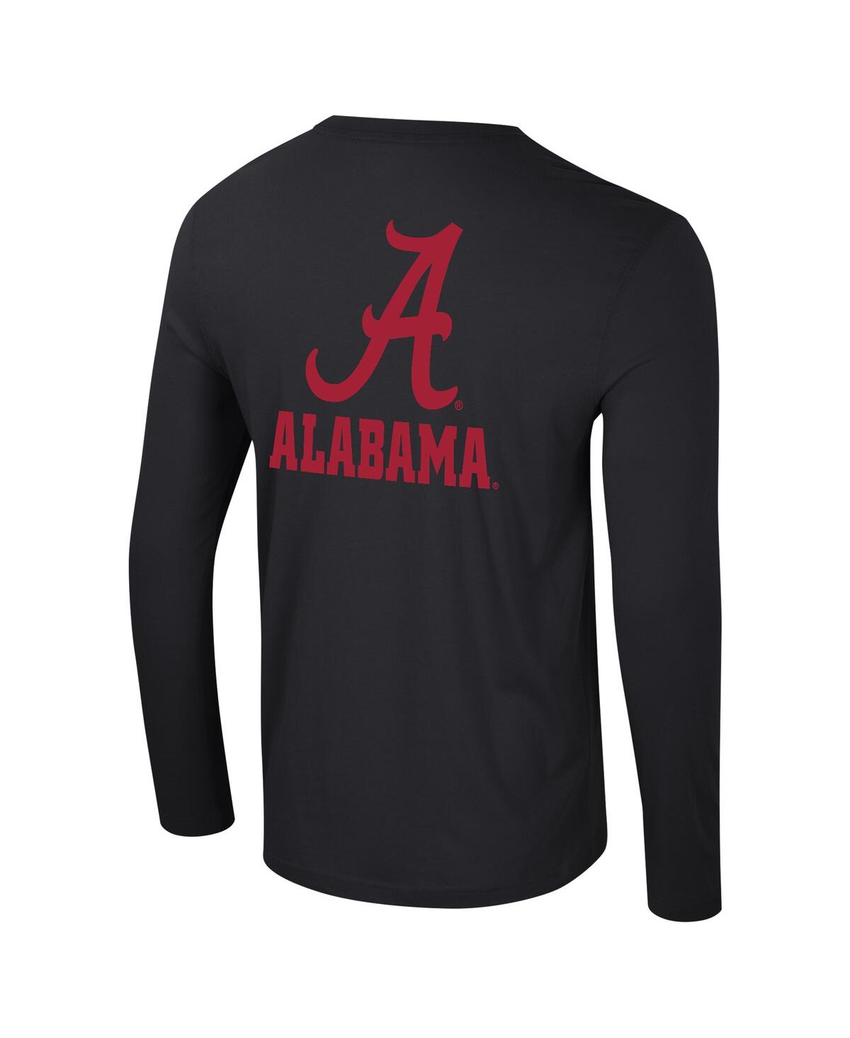 Colosseum Men's Black Alabama Crimson Tide Logo Lockup 3-hit Active Blend Long Sleeve T-shirt In Black