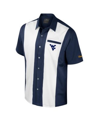Men's Navy West Virginia Mountaineers Strike Bowling Button-Up Shirt