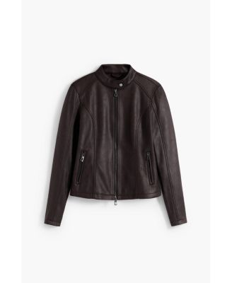 Women's Combined faux leather jacket